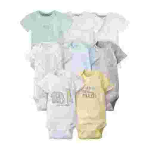 Gerber Baby Boy or Girl Gender Neutral Short Sleeves Onesies Bodysuits, 8-Pack (Newborn - 12 Months)