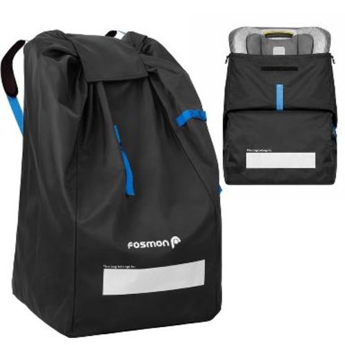 Fosmon Car Seat Travel Bag for Airplane with Padded Shoulder Strap, Car Seat Bag for Air Travel, Gate Check Bag, Car Seat Backpack for Stroller, Black