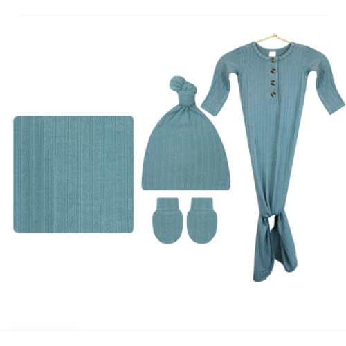 Duke Ribbed Newborn Hat Bundle (Gown)