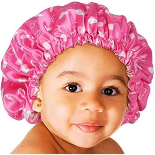 YANIBEST Kids Satin Bonnet Sleep Cap for Curly Hair Adjustable Silk Satin Cap for Toddler