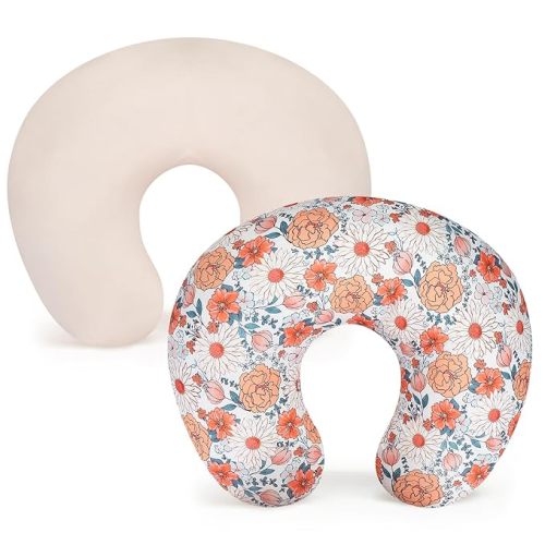 Accmor 2 Pack Nursing Pillow Covers, Stretchy Nursing Cover for Breastfeeding, Ultra Soft Comfortable Pillow Slipcover for Baby Girls Boys Newborn