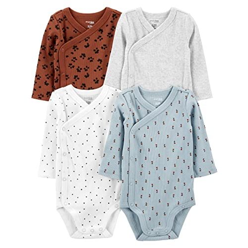 Size 3-6M. Simple Joys by Carter's Baby 4-Pack Side Snap Bodysuit