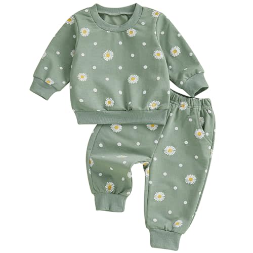 Mubineo Toddler Baby Girl Clothes Cute Long Sleeve Sweatshirt Sweatpant Outfits Fall Winter Tops Pant Outfit Sweatsuit