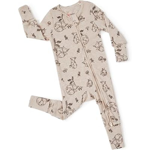 PATPAT Baby Clothes with Premium Soft Wool, Footie Pajama for Baby Boy Girl, Tencel Lyocell Romper Sleeper with 2-Way Zipper