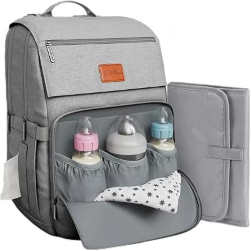 Baby Diaper Bag Backpack - Baby Bags for Boys & Girls, Large Waterproof Diaper Backpack - Baby Shower Gifts & Registry Must Haves - Travel Diaper Bags with Changing Pad & Back Zipper - Baby Boy Stuff