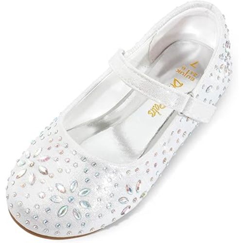 DREAM PAIRS Toddler Girl's Dress Shoes Mary Jane Rhinestone Ballerina Flat for Party, Birthday, Performance, Wedding
