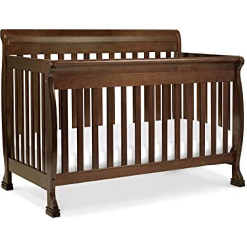 DaVinci Kalani 4-in-1 Convertible Baby Crib with Wooden Toddler Bed, Daybed & Full-Size Bed Conversion - Easy to Assemble & GREENGUARD Gold Certified - 4 Adjustable Mattress Heights - Espresso