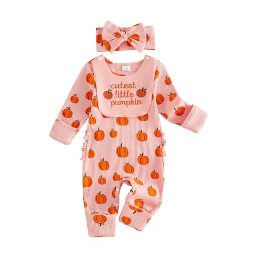 FYBITBO My First Thanksgiving Baby Girl Outfit Newborn Little Turkey Romper | Newborn Baby Girl Thanksgiving Outfit, Turkey Long Sleeve Romper Jumpsuit, Coming Home Outfit Girl, Baby Girl Newborn Clothes