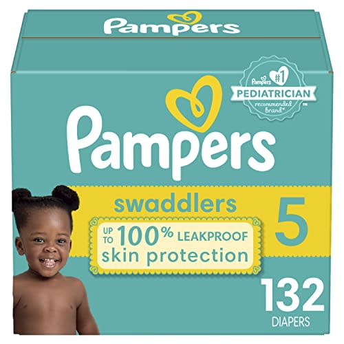 Diapers Size 5, 132 Count - Pampers Swaddlers Disposable Baby Diapers (Packaging & Prints May Vary)