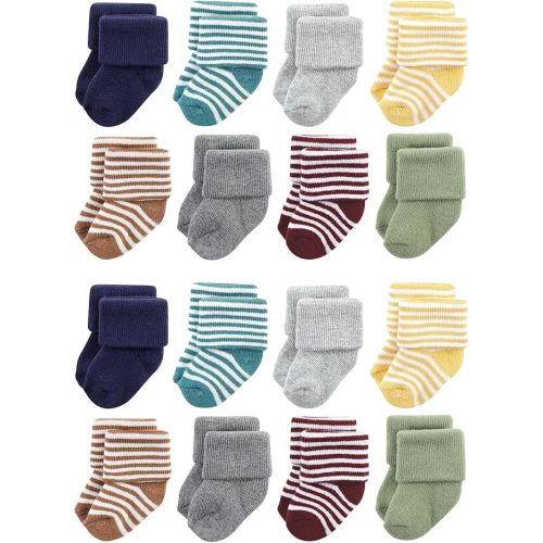 Hudson Baby Unisex Baby Cotton Rich Baby Terry Socks 16-Pack