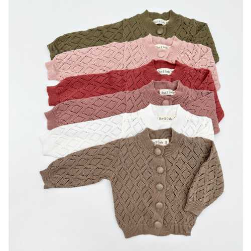 Diamond Knit Baby Cardigan | Cotton cardigan Ellanor