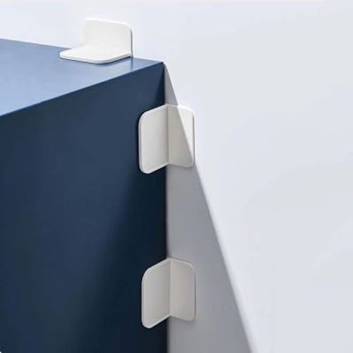 12 Packs Furniture Anchors for Baby Proofing, No Drill Adhesive Anti Tip Wall Anchor for Dresser Bookshelf Mirror Cabinet TV Stand Pantry Shelves Securing