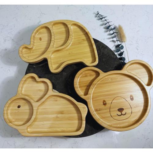 Bamboo 3-Pc Toddler Plate Set | Animal Shaped, Baby Led Weaning