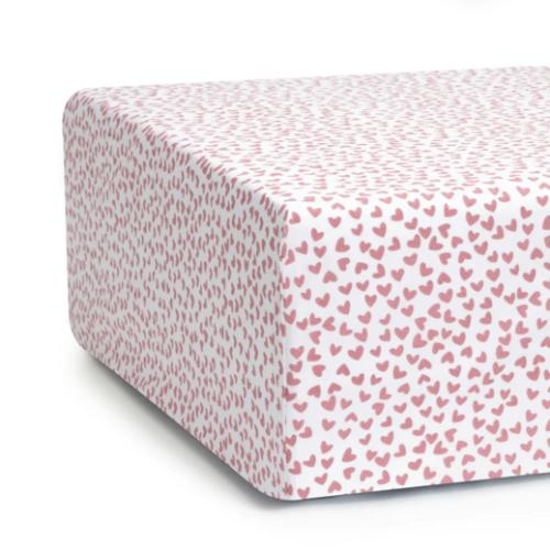 Luxe Premium Percale Crib Sheet in Sweethearts
