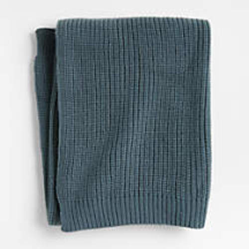 Natural Undyed Flecked Rib Knit Organic Cotton Baby Stroller Blanket