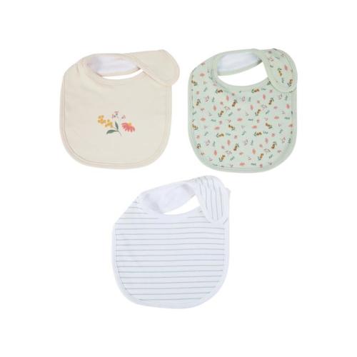3 Pack Organic Cotton Bibs - Flora - Flora - One Size