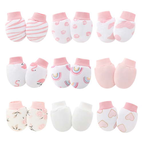 Baby Mittens Mitts Set Cotton Prevent Scratch Mittens Soft Breathable for Boys Girls Newborns 0-6 Months 9 Pairs