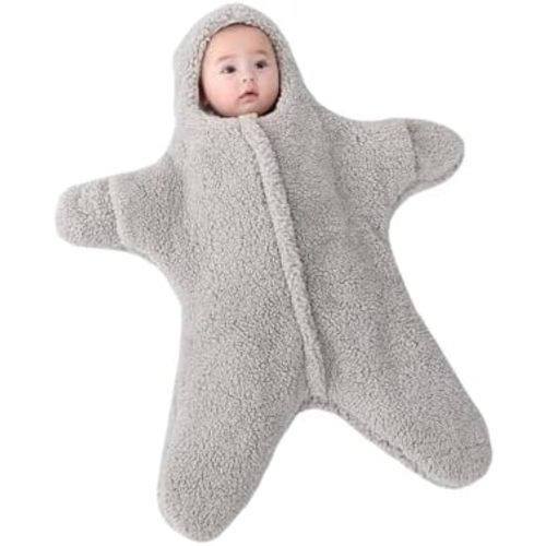 Baby Starfish Onesie, Newborn Swaddle Bag, Wearable Wool Cashmere Cotton Swaddle