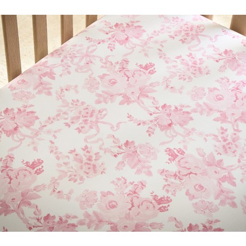 LoveShackFancy Damask Floral Organic Crib Fitted Sheet