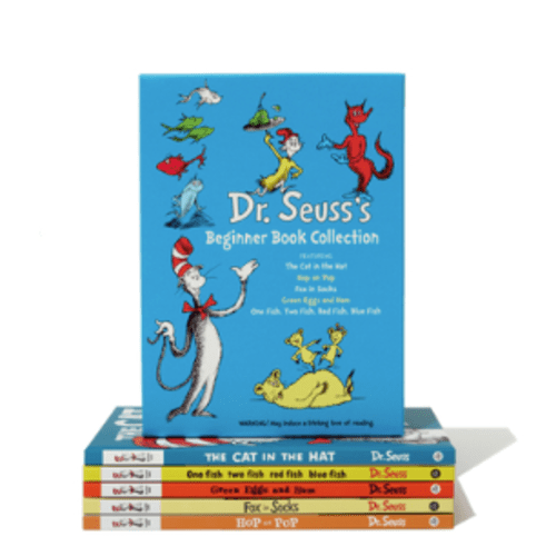 Dr. Seuss's Beginner Book Boxed Set Collection: The Cat in the Hat; One Fish Two Fish Red Fish Blue Fish; Green Eggs and Ham; Hop on Pop; Fox in Socks