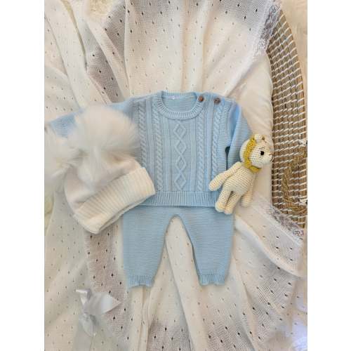 Fergus Knitted Set - Blue – TheBabyHood