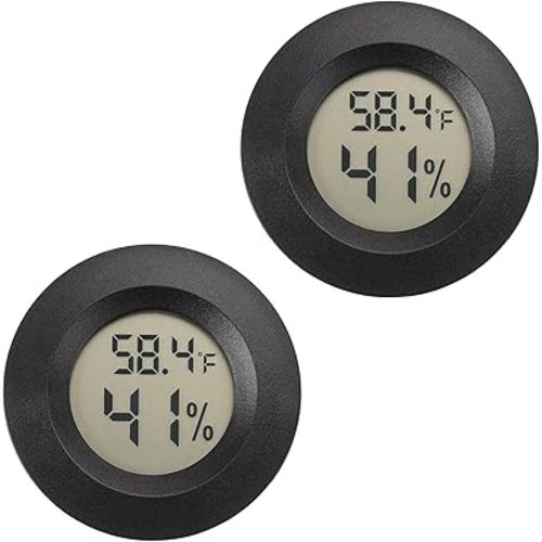 Mini Hygrometer Thermometer Digital Humidity Meter Indoor/Outdoor Humidity Monitor Reptile Thermometer for Greenhouse Garden Cellar Fahrenheit(℉)/ Celsius(℃) 2 Pack
