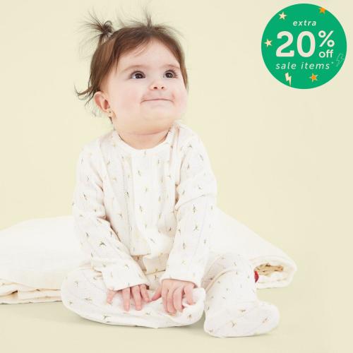 floral organic cotton pointelle magnetic parent favorite footie – Magnetic Me