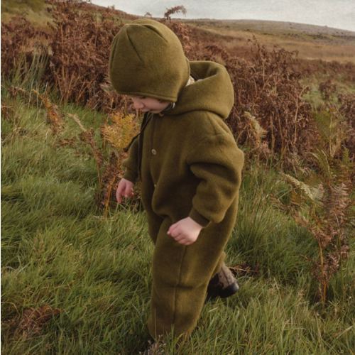 Pipit Baby Suit - Merino Wool Fleece - Seaweed
