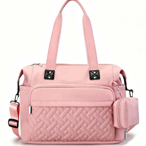 Diaper Bag Tote,HopePow Baby Diaper Bag with 3 Insulated Pockets Adjustable Shoulder Strap Dry & Wet Compartment Large Capacity Bag Maternity Mommy Travel Diaper Bag for Boys Girls,Women(Pink)