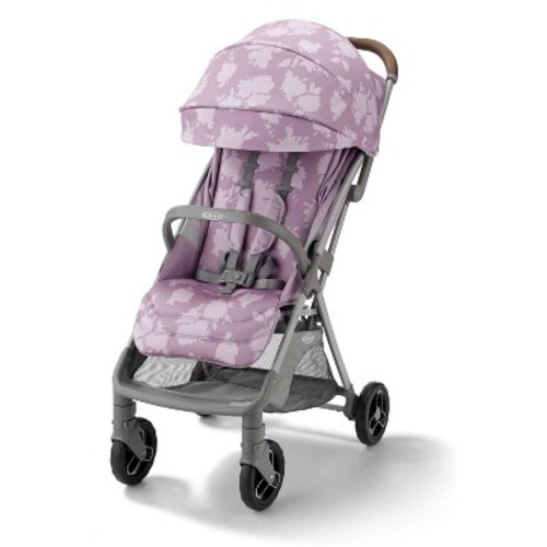 Graco Ready2Jet Compact Stroller - Lilac Mod: Metal Frame, Baby Canopy, One-Hand Fold, Storage Area