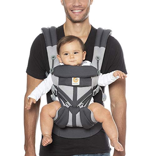 Ergobaby Omni 360 All-Position Baby Carrier for Newborn to Toddler with Lumbar Support & Cool Air Mesh (7-45 Lb), Carbon Grey