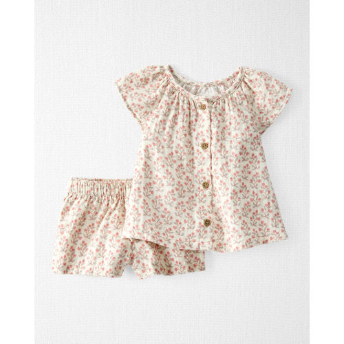 Baby Girl 2-Piece Organic Cotton Gauze Floral-Print Set - Little Planet | Carter's
