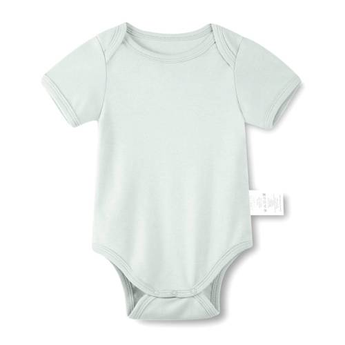 Organic Cotton Half Sleeves Snap Bodysuit - Whisper Green