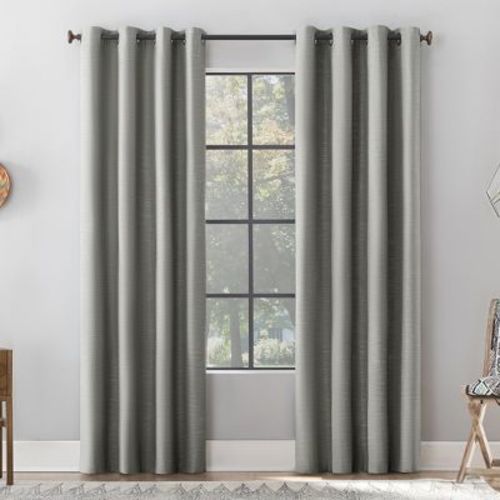 Archaeo Total Blackout Textured Linen Blend Grommet Top Curtain Panel
