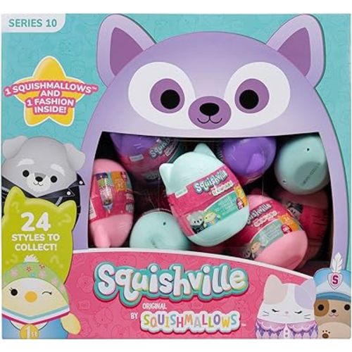 Squishmallows Squishville Series 10 Mini Mystery Plush (24 Pack) Value Pack Official Jazwares Plush - Collectible Soft & Squishy Blind Capsules - Styles May Vary - Gift for Boys, Girls & Kids
