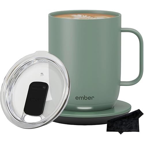 Ember Temperature Control Smart Mug 2, 14 oz, App Controlled Heated Coffee Cup | Double your battery life when you pair with an Ember Sliding Lid and Signature Series Cloth