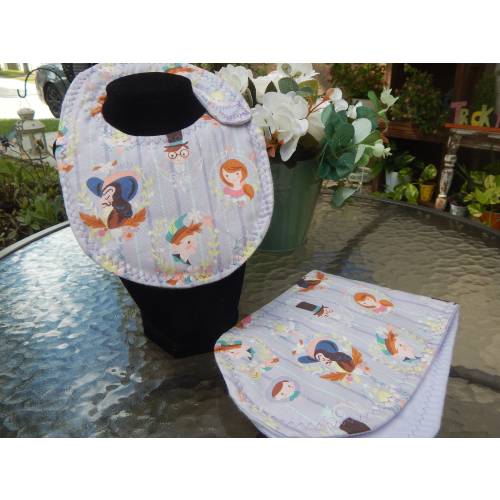 Newborn Baby  Bib and Burp Cloth Set Disney Peter Pan