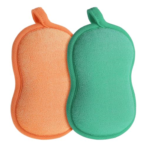 2Pcs Baby Bath Sponge Shower Sponge Soft Absorbent Exfoliating Wash Soap Kids Loofah Gentleness Comfort Bathing Tool for Infants Men Women Body All Skin Type