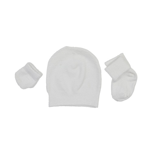 Bilbi 3 Piece Set Beanie Mittens And Socks White OSFA