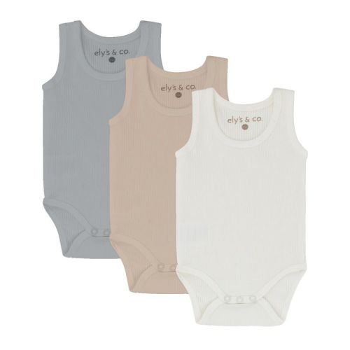 Ely's & Co. Baby Cotton Ribbed Undershirts-Bodysuits - 3 Pack