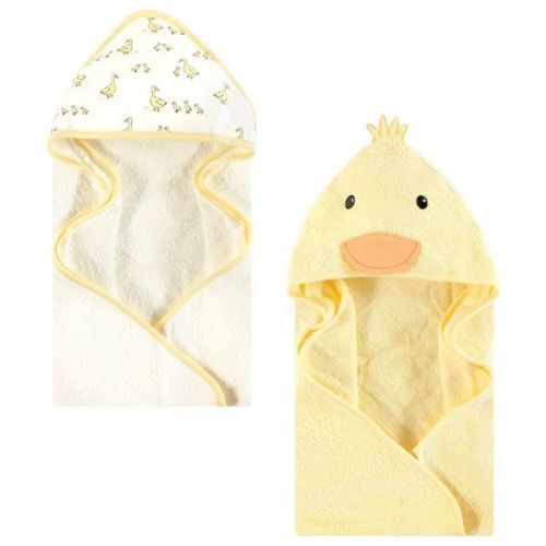 Hudson Baby Cotton Animal Face Hooded Towel, Yellow Duck, One Size