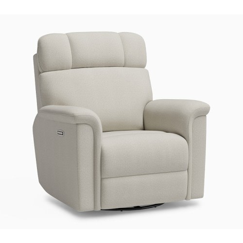 Lullaby Deluxe Recliner Performance Plush Chenille Light Gray