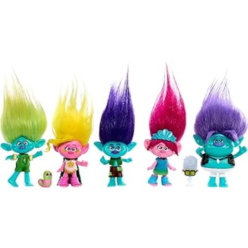 Mattel DreamWorks Trolls Band Together Toys, Best of Friends Pack with 5 Small Dolls & 2 Character Figures, Includes Queen Poppy Doll (Amazon Exclusive)