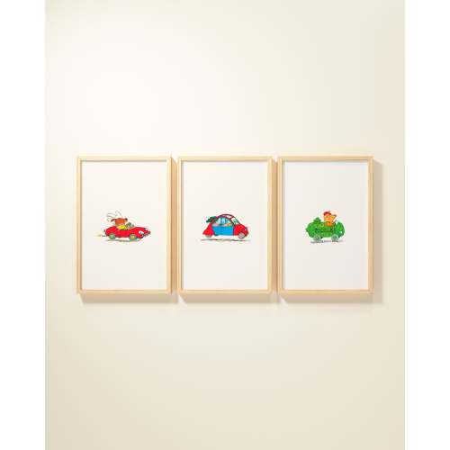 Busytown Cars Framed Wall Art Set | Richard Scarry x Nestig