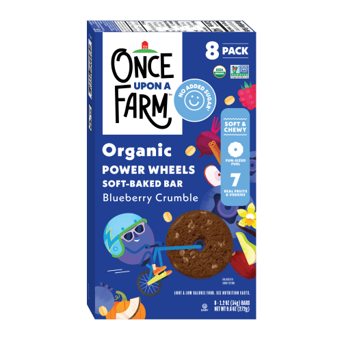 Once Upon a Farm Organic Power Wheel Kids' Snack Bars, Blueberry Crumble, 8ct