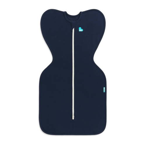 Love to Dream Swaddle Up Cotton 1.0 TOG Baby Sleep Sack, Arms Up Design, Twin Zipper, Small 8-13 lbs, Navy