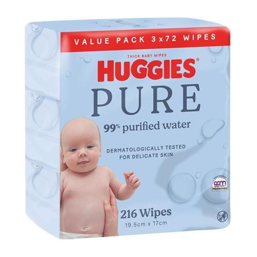 Huggies 99% Water Bulk 72X3 Pack