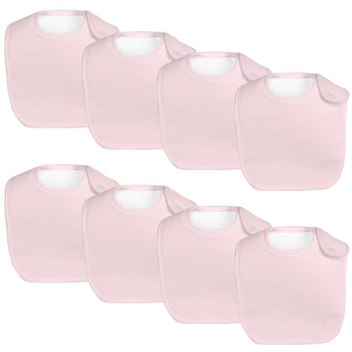 lazyrhino 8 Pack Baby Bibs Unisex Adjustable with Snaps Ultra Soft Absorbent Drooling Teething for Boys and Girls