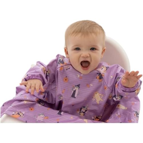 BIBaDO - Long Sleeve Baby Bibs - Babies & Toddlers 6-36 Months - Coverall Baby Led Weaning Bib - Easy Wipe, Soft & Waterproof