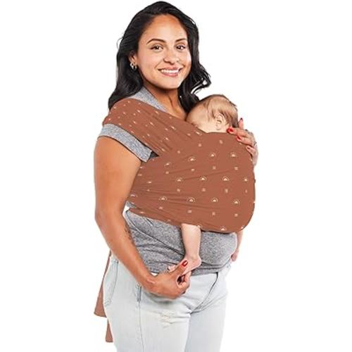 Baby Tula Stretchy Tencel™ Baby Wrap Carrier – Soft Newborn & Infant Wrap Sling, Ergonomic Hands-Free Baby Carrier, Breathable & Adjustable, Eco-Friendly for 8–25 lbs - Sedona